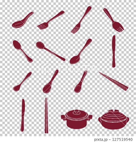 色々な食器　イラスト 127519540