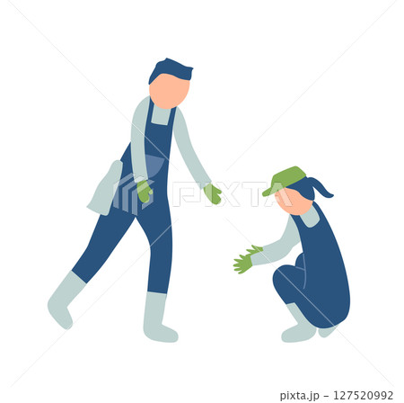 畑作業をする農家のイラスト 畑作業をする農家のイラスト 127520992