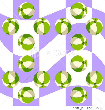 Seamless Green Beach Ball Pattern 127521512