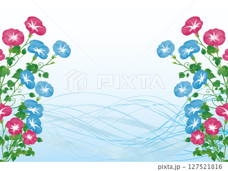 朝顔の水彩素材フレーム5 朝顔の水彩素材フレーム5 127521816