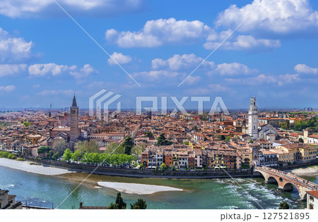 Aerial view of Verona, Italy 127521895