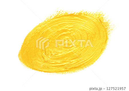 金色の水彩絵の具で描いた楕円 金色の水彩絵の具で描いた楕円 127521957