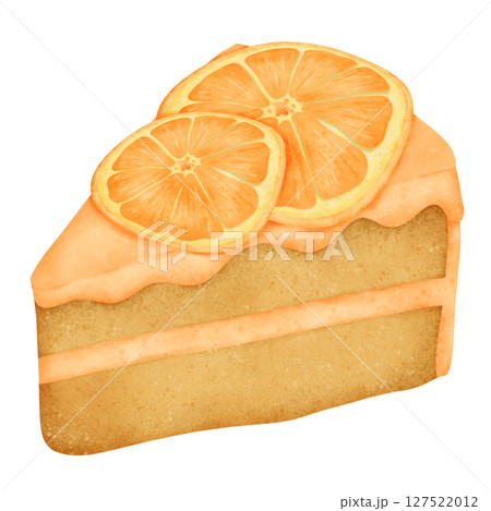 slice of orange cake  127522012