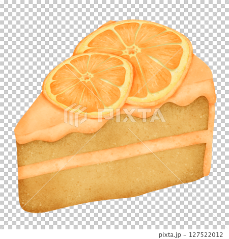 slice of orange cake  127522012
