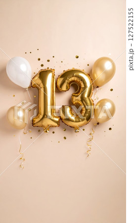 Golden antique Christmas baubles: a vintage holiday decoration design 127522155