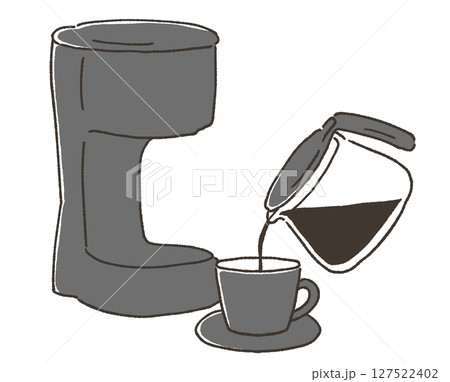 コーヒーメーカーのシンプルなイラスト コーヒーメーカーのシンプルなイラスト 127522402