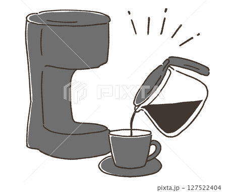 コーヒーメーカーのシンプルなイラスト 127522404