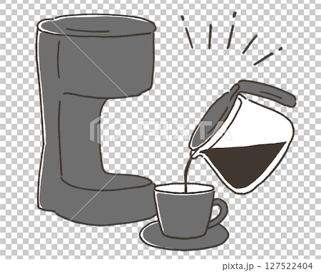 コーヒーメーカーのシンプルなイラスト 127522404