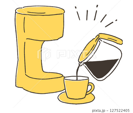 コーヒーメーカーのシンプルなイラスト 127522405