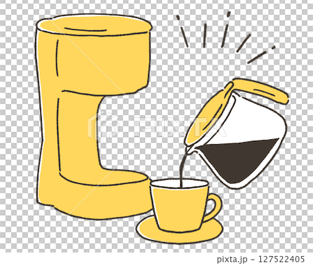 コーヒーメーカーのシンプルなイラスト 127522405