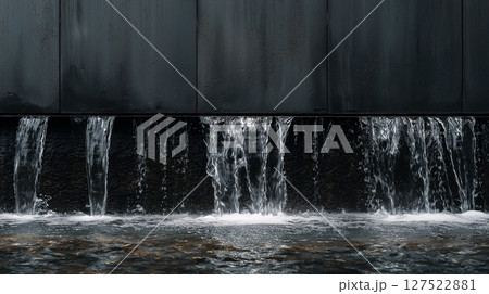 コンクリートと流れる水のイメージ 127522881