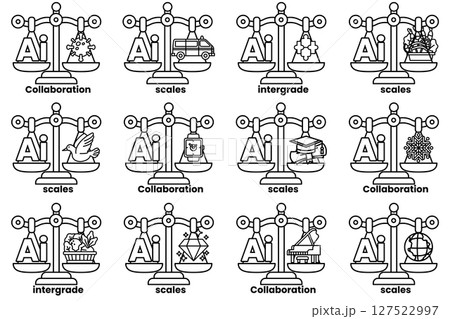 The scales are black and white 127522997