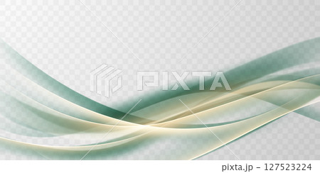 Green abstract wave background With luxury golden element vector illustration 127523224