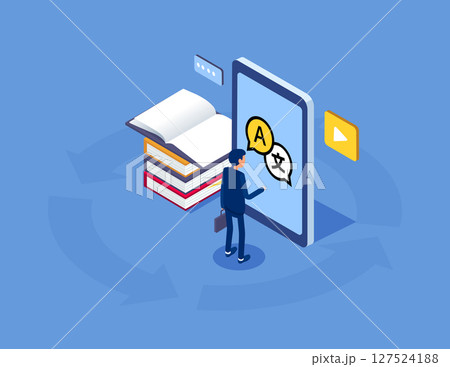 Language school. Flat isometric vector concept 127524188