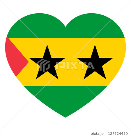 flag of Sao Tome and Principe in form of heart symbol of love 127524430