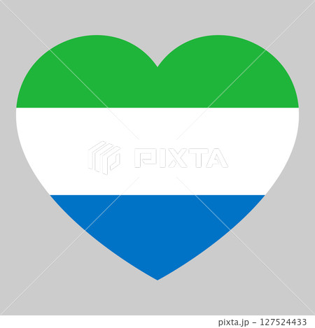 flag of Sierra Leone in form of heart symbol of love flag of Sierra Leone in form of heart symbol of love 127524433