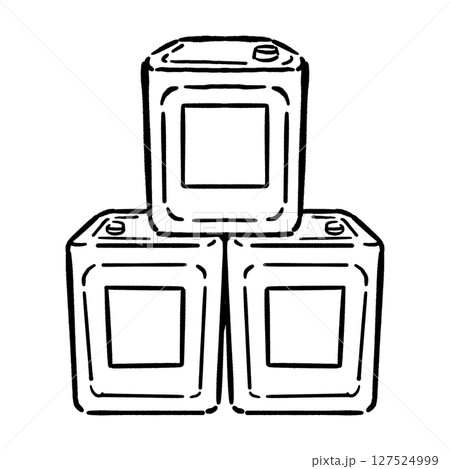 積まれた一斗缶_線画 127524999