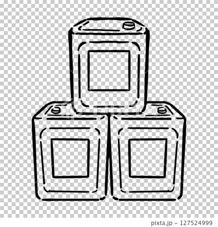 積まれた一斗缶_線画 127524999
