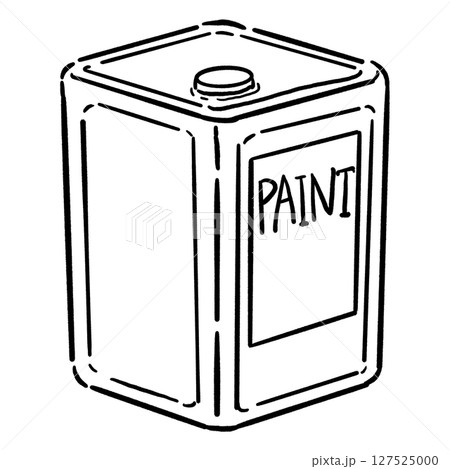 塗料の入った一斗缶_線画 塗料の入った一斗缶_線画 127525000