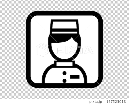 Hotel staff simple square monochrome illustration icon Hotel staff simple square monochrome illustration icon 127525018