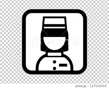 Hotel staff simple square monochrome illustration icon 127525019