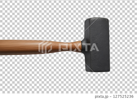 白背景に木製の柄のハンマー 127525236