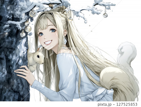 笑顔のリスの妖精のイラスト素材 127525853