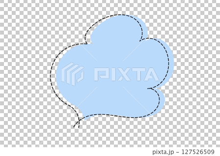 用虛線製作的簡單可愛的對話泡泡 - 淺藍色 用虛線製作的簡單可愛的對話泡泡 - 淺藍色 127526509