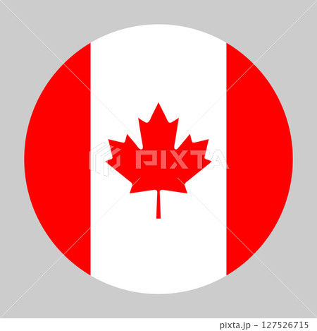 Canada flag, circle frame, round icon 127526715