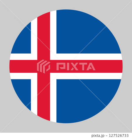 Iceland flag, circle frame, round icon 127526733