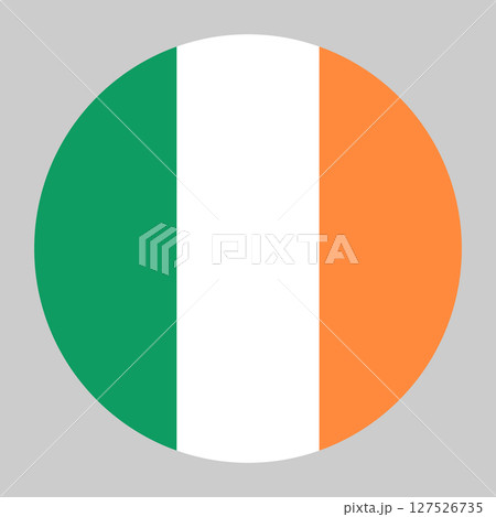 Ireland flag, circle frame, round icon 127526735