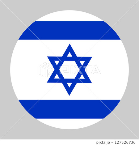 Israel flag, circle frame, round icon 127526736