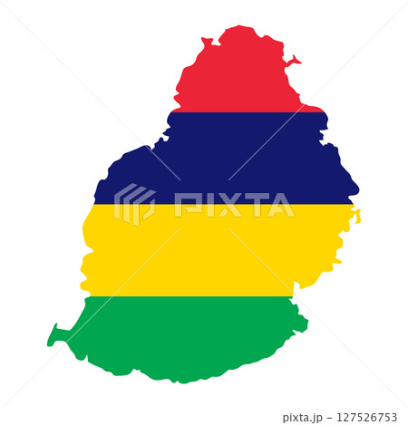 Mauritius outline of map on background of national flag Mauritius outline of map on background of national flag 127526753