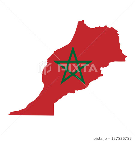 Morocco outline of map on background of national flag Morocco outline of map on background of national flag 127526755