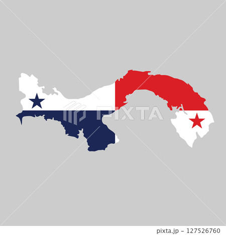 Panama outline of map on background of national flag Panama outline of map on background of national flag 127526760