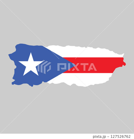 Puerto Rico outline of map on background of national flag Puerto Rico outline of map on background of national flag 127526762