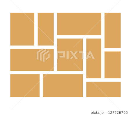 Vector frame, photo collage, grid. Templates mosaic frames illustration. Vector rectangle mood board. Empty mockup 127526796