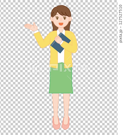 一位年輕女老師微笑著解釋的插圖 127527510