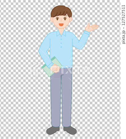 一位年輕男老師微笑著解釋的插圖 127527511