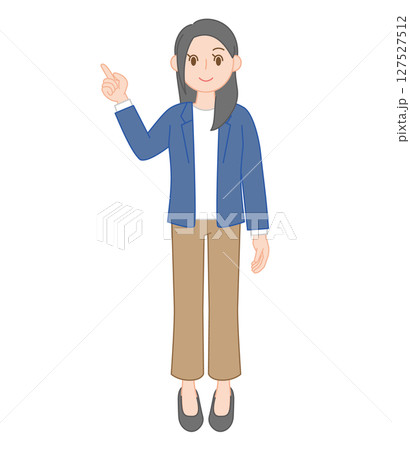 落ち着いた雰囲気の女性教師のイラスト（中堅風） 127527512