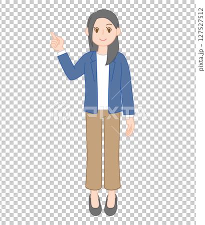 落ち着いた雰囲気の女性教師のイラスト（中堅風） 127527512