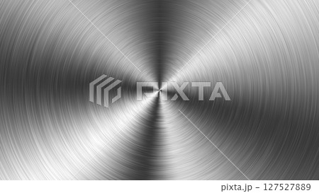円形の銀色の金属テクスチャー 127527889
