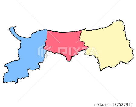 少しゆるい鳥取県地図 地域分け 中国地方 127527916