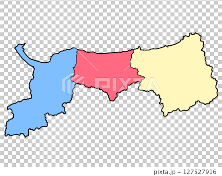 少しゆるい鳥取県地図 地域分け 中国地方 127527916