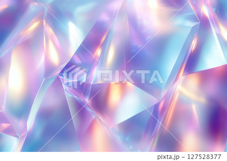 美容デザインに最適な虹色に輝く幻想的なクリスタルの背景素材 美容デザインに最適な虹色に輝く幻想的なクリスタルの背景素材 127528377