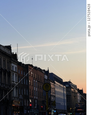 Dublin is Ireland capital featuring very old streetscapes. Historic architecture and cultural vibrancy define its charm. 127528428