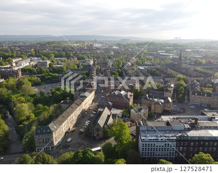 Glasgow is Scotland largest city in the UK, featuring historic, artistic charm with beautiful Victorian architecture and the Clyde River. 127528471