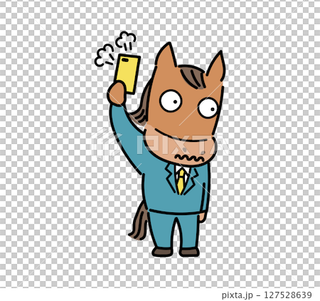 Character illustration of a horse being scolded by someone on the phone 127528639