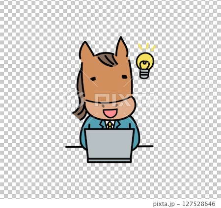 一匹馬在電腦上工作時突然有了靈感 一匹馬在電腦上工作時突然有了靈感 127528646