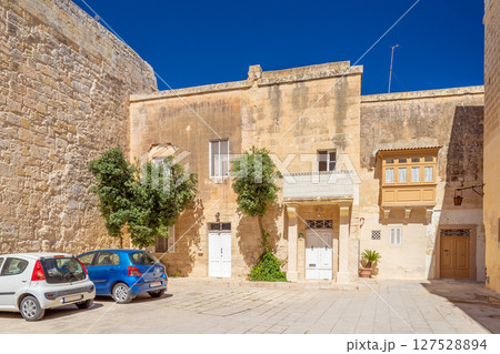 A typical maltese courtyard in the old town of Mdina, Malta A typical maltese courtyard in the old town of Mdina, Malta 127528894